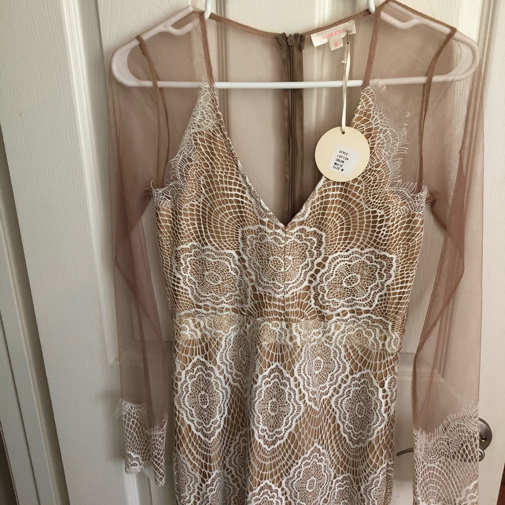 Lace illusion dress